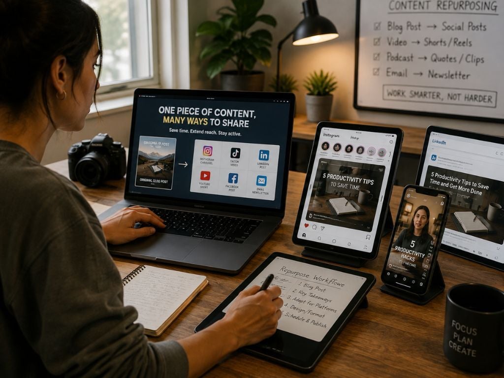 Learn how to repurpose content for social media to save time, extend reach, and stay active on every platform without starting from scratch. (1)